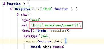 關(guān)于thinkphp 5.1中，ajax提交數(shù)據(jù)url的格式寫(xiě)法，加花括號(hào)就出錯(cuò)，請(qǐng)老師指點(diǎn)