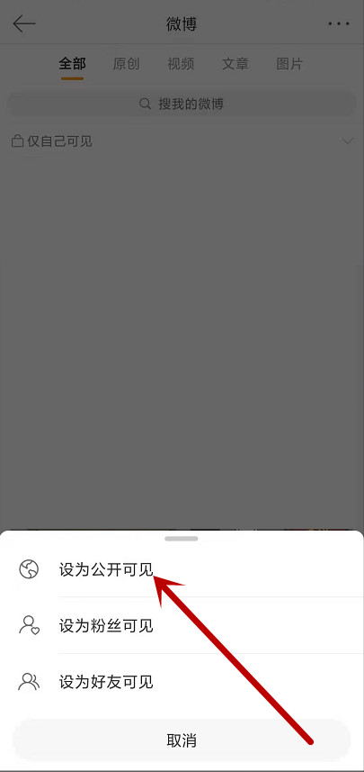 微博如何解除僅自己可見(jiàn)