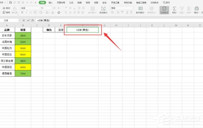 wps怎么對(duì)不同顏色的表格內(nèi)容求和？wps表格按顏色求和的方法