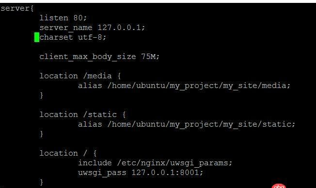 python - nginx+uwsgi啟動提示 nginx: [emerg] unknown directive "socket"?如何解決？