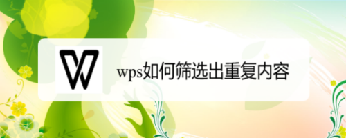 wps重復(fù)內(nèi)容怎么篩選出來(lái)