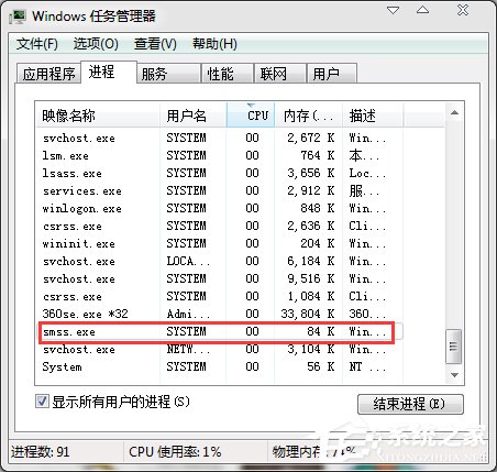 Win7系統中smss.exe是什么進程？