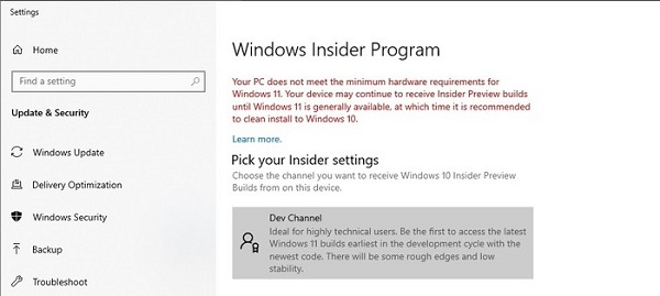 電腦硬件標準不符合win11 教你可以正常升級win11系統(tǒng)
