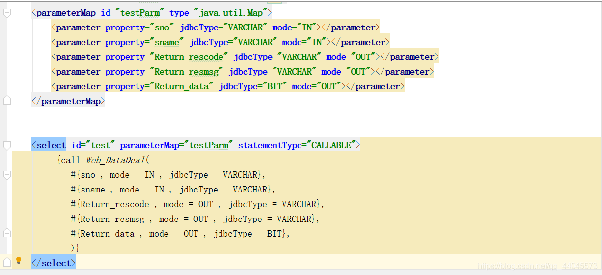 mybatis調(diào)用sqlserver存儲過程返回結(jié)果集的方法