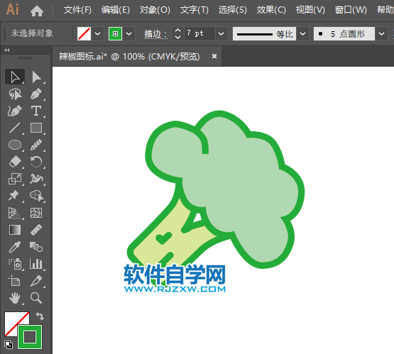 ai怎么畫(huà)西蘭花圖標(biāo)