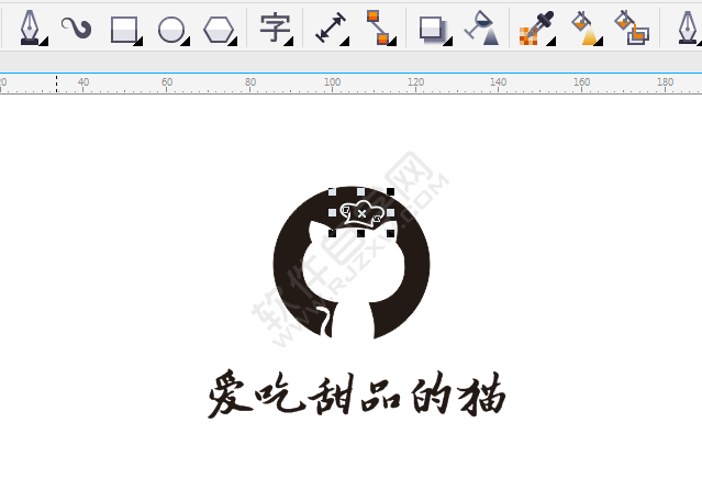 CDR怎么畫一只愛(ài)吃甜品的貓
