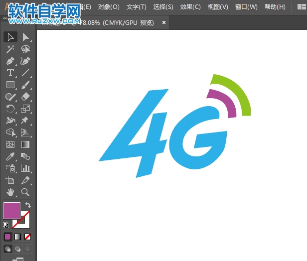 ai怎么設(shè)計(jì)一個(gè)4g信號(hào)圖標(biāo)