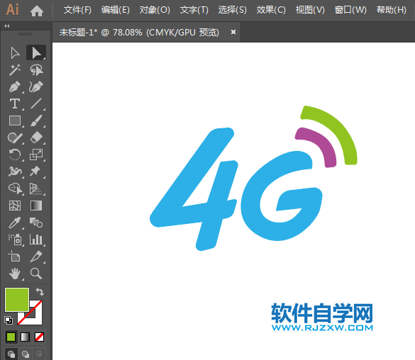 ai怎么設(shè)計(jì)一個(gè)4g信號(hào)圖標(biāo)