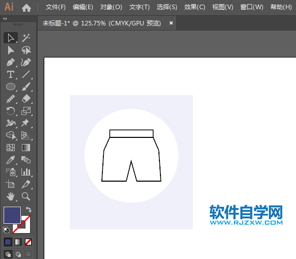 ai怎么設(shè)計短褲圖標(biāo)