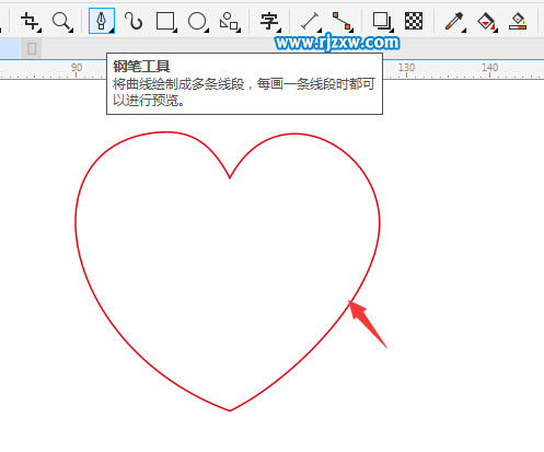 CDR設計蝴蝶心結(jié)簡筆畫教程