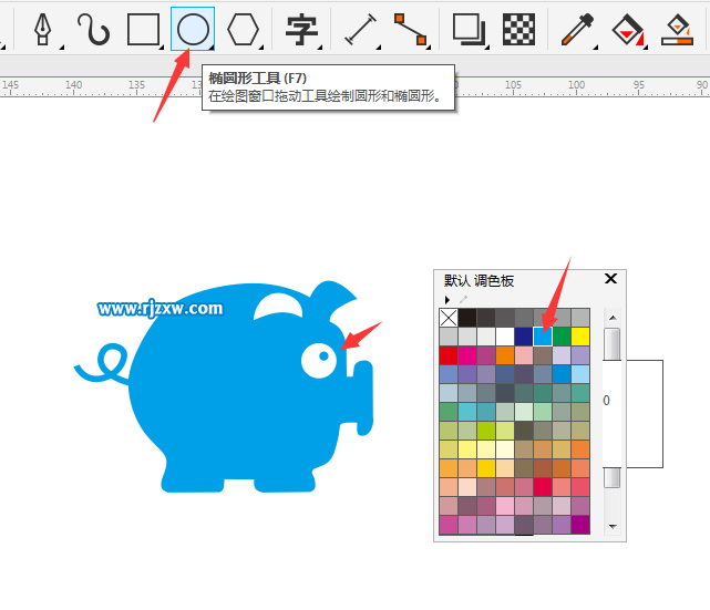 CDRX8設(shè)計(jì)存錢(qián)罐豬的標(biāo)志