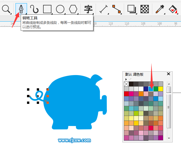 CDRX8設(shè)計(jì)存錢(qián)罐豬的標(biāo)志