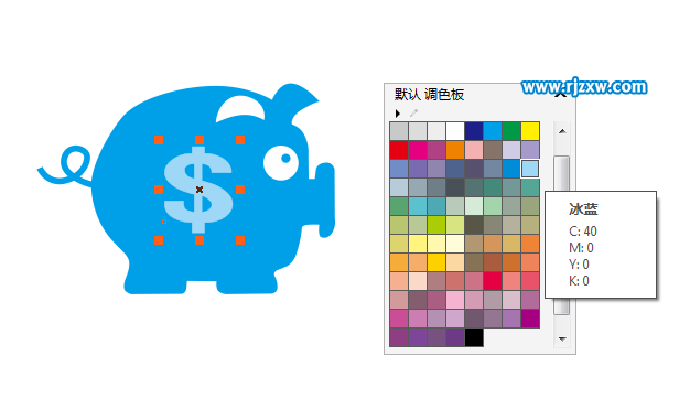 CDRX8設(shè)計(jì)存錢(qián)罐豬的標(biāo)志