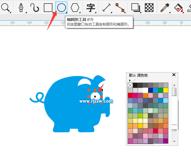CDRX8設(shè)計(jì)存錢(qián)罐豬的標(biāo)志