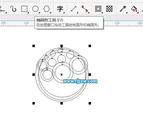 CDRX8制作以圓形為主題的MONEY標(biāo)志