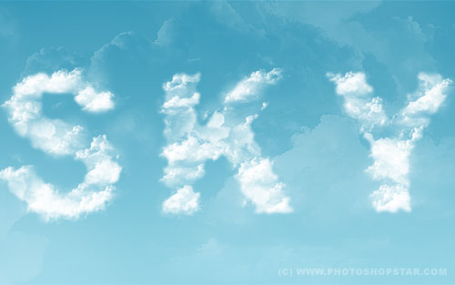 用Photoshop制作帶有云彩特效的文字實(shí)例教程