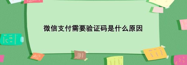 微信支付需要驗(yàn)證碼是什么原因
